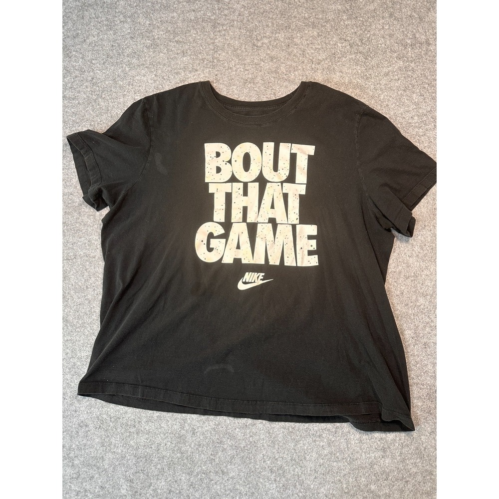 Nike Tee T Shirt Mens 2XL Black Bout That Game‎ Graphic Sports Crew Neck